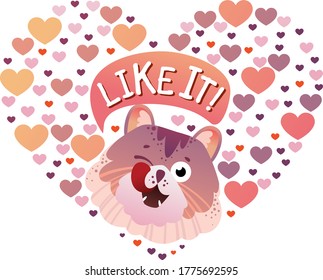 Cute cat in the heart.