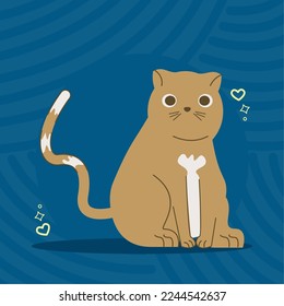 cute cat with hearts character