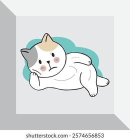 Cute cat her mood off is laying