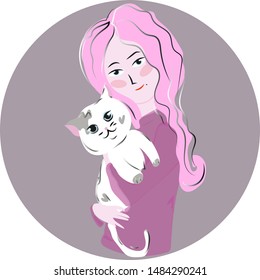 Cute Cat with his mistress