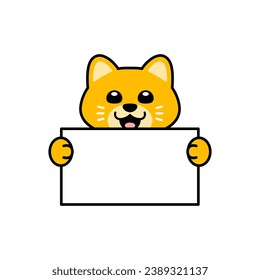Cute Cat Holding a Blank Sign