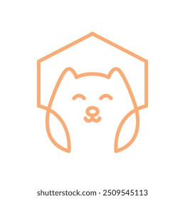 niedliche Katze Haus Linie Cartoon minimalistisch Logo Design Vektor