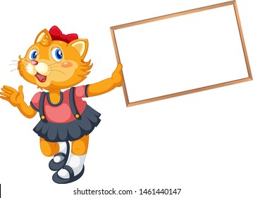 Cute cat in human-like pose isolated illustration