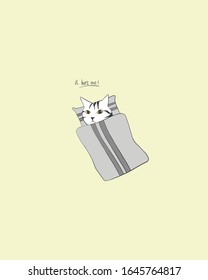 lindo gato - me duele - ilustración vectorial .eps
