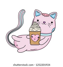 cute cat with ice cream