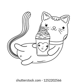 cute cat with ice cream
