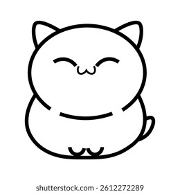 cute cat icon on white background