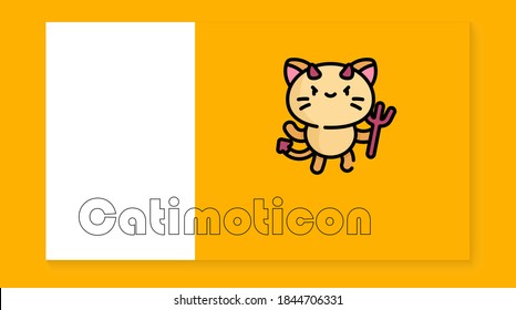 The cute cat icon on the yellow background is perfect for emoticons
