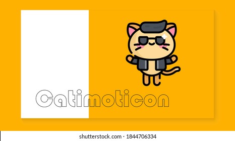 The cute cat icon on the yellow background is perfect for emoticons