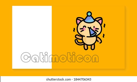 The cute cat icon on the yellow background is perfect for emoticons