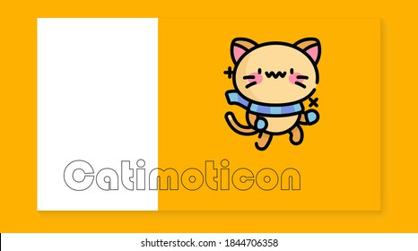The cute cat icon on the yellow background is perfect for emoticons