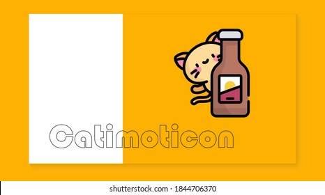 The cute cat icon on the yellow background is perfect for emoticons