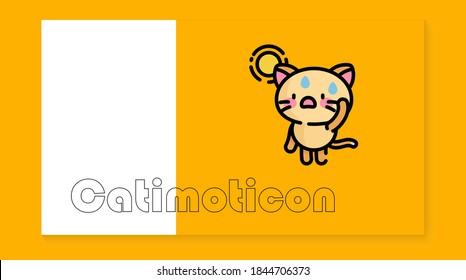 The cute cat icon on the yellow background is perfect for emoticons