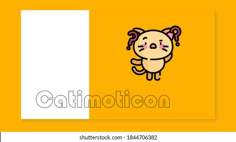 The cute cat icon on the yellow background is perfect for emoticons