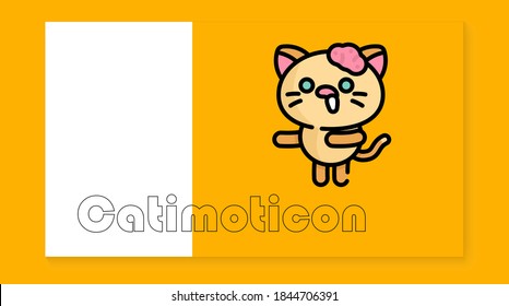 The cute cat icon on the yellow background is perfect for emoticons