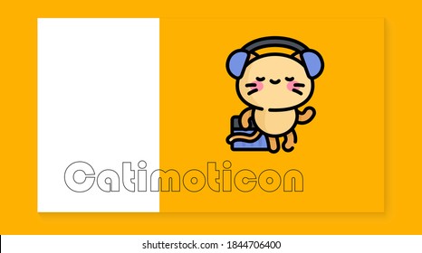 The cute cat icon on the yellow background is perfect for emoticons