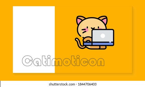 The cute cat icon on the yellow background is perfect for emoticons