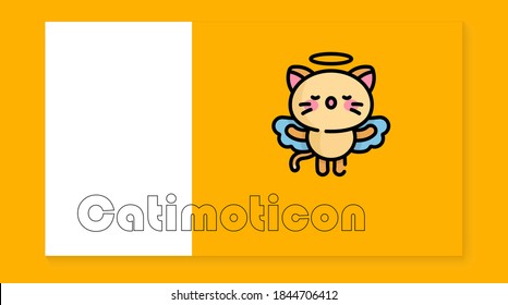 The cute cat icon on the yellow background is perfect for emoticons