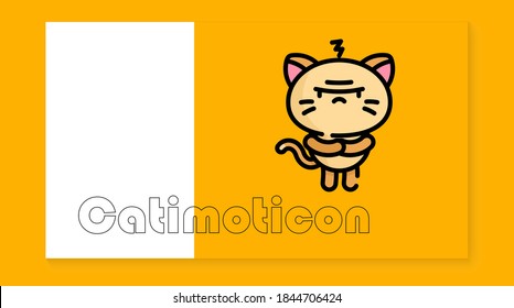 The cute cat icon on the yellow background is perfect for emoticons