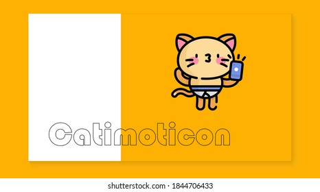 The cute cat icon on the yellow background is perfect for emoticons