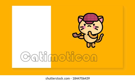 The cute cat icon on the yellow background is perfect for emoticons