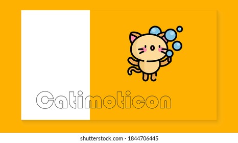 The cute cat icon on the yellow background is perfect for emoticons