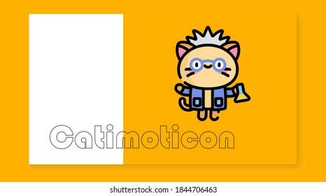 The cute cat icon on the yellow background is perfect for emoticons