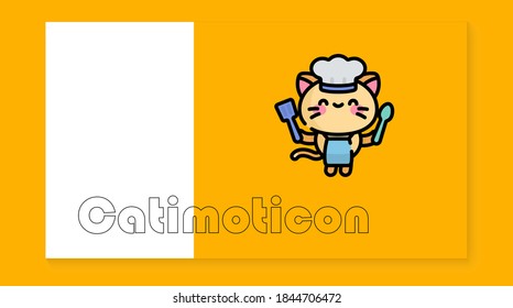 The cute cat icon on the yellow background is perfect for emoticons