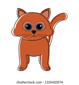 Cute cat icon sketch