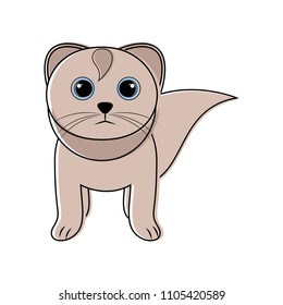 Cute cat icon sketch