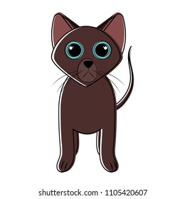 Cute cat icon sketch