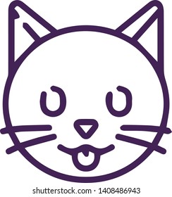 Cute cat icon in trendy flat style isolated on white background