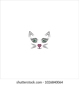 cute cat icon vector