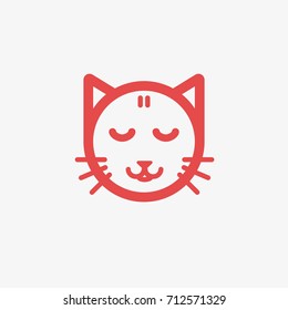 Cute cat icon vector. 