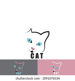 cute cat icon vector illustration template design