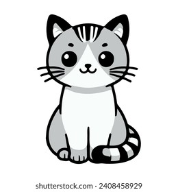 Cute cat icon vector illustration icon flat style isolate on background