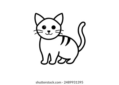      Cute cat icon vector illustration.
