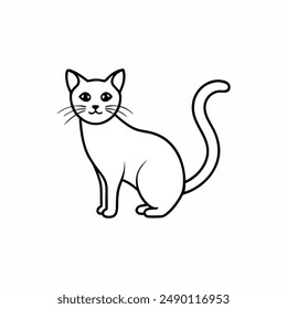      Cute cat icon vector illustration.
