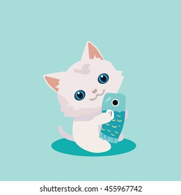 Cute cat illustration.