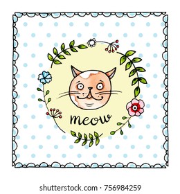 Cute cat illustration