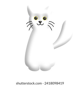 Cute cat illustration 3d for kids