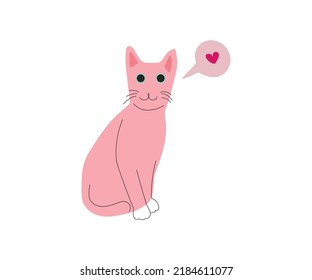 cute cat illustration. cute animal vector. flat style design.