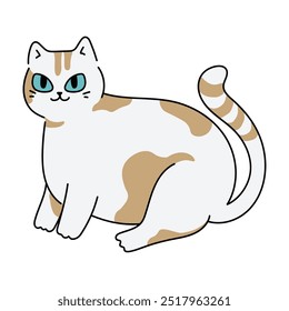 Cute Cat Illustration Colored - 02