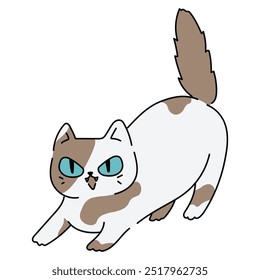 Cute Cat Illustration Colored - 06