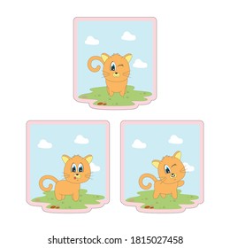 cute cat illustration design with sky background