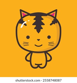 Cute Cat Illustration for Element Design or Child's Ornament