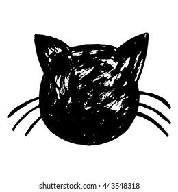 Cute cat illustration. Cat face. Vector.