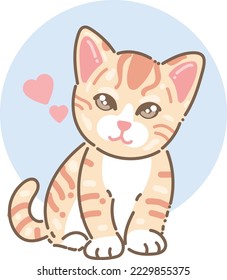 Cute cat illustration flat design