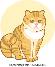 Cute cat illustration flat design