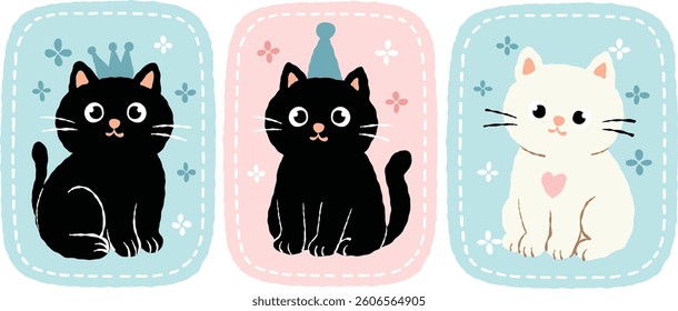 Cute Cat Illustration with Fun Accessories